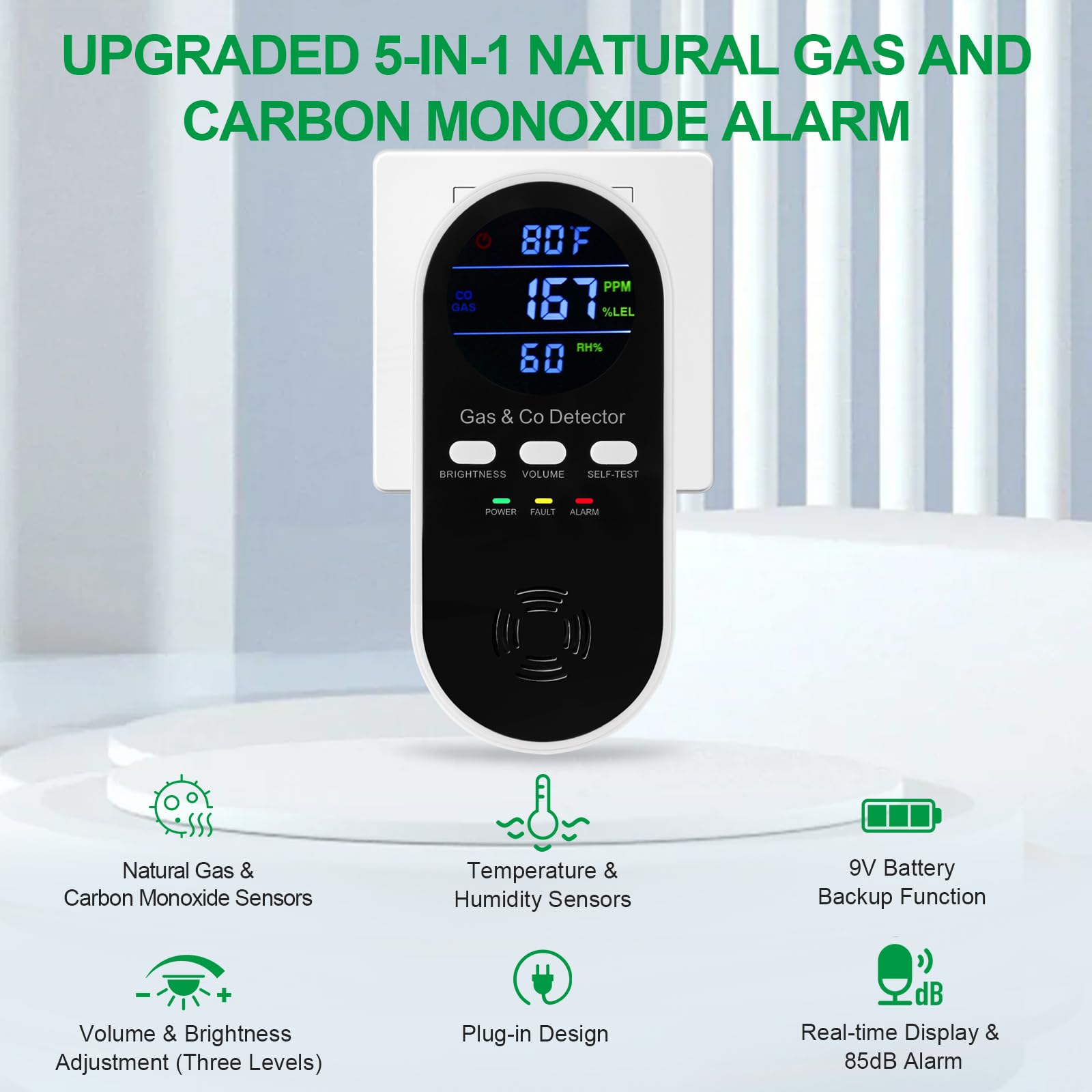 5-in-1 Carbon Monoxide Alarm N - Co Detector Plug review and price