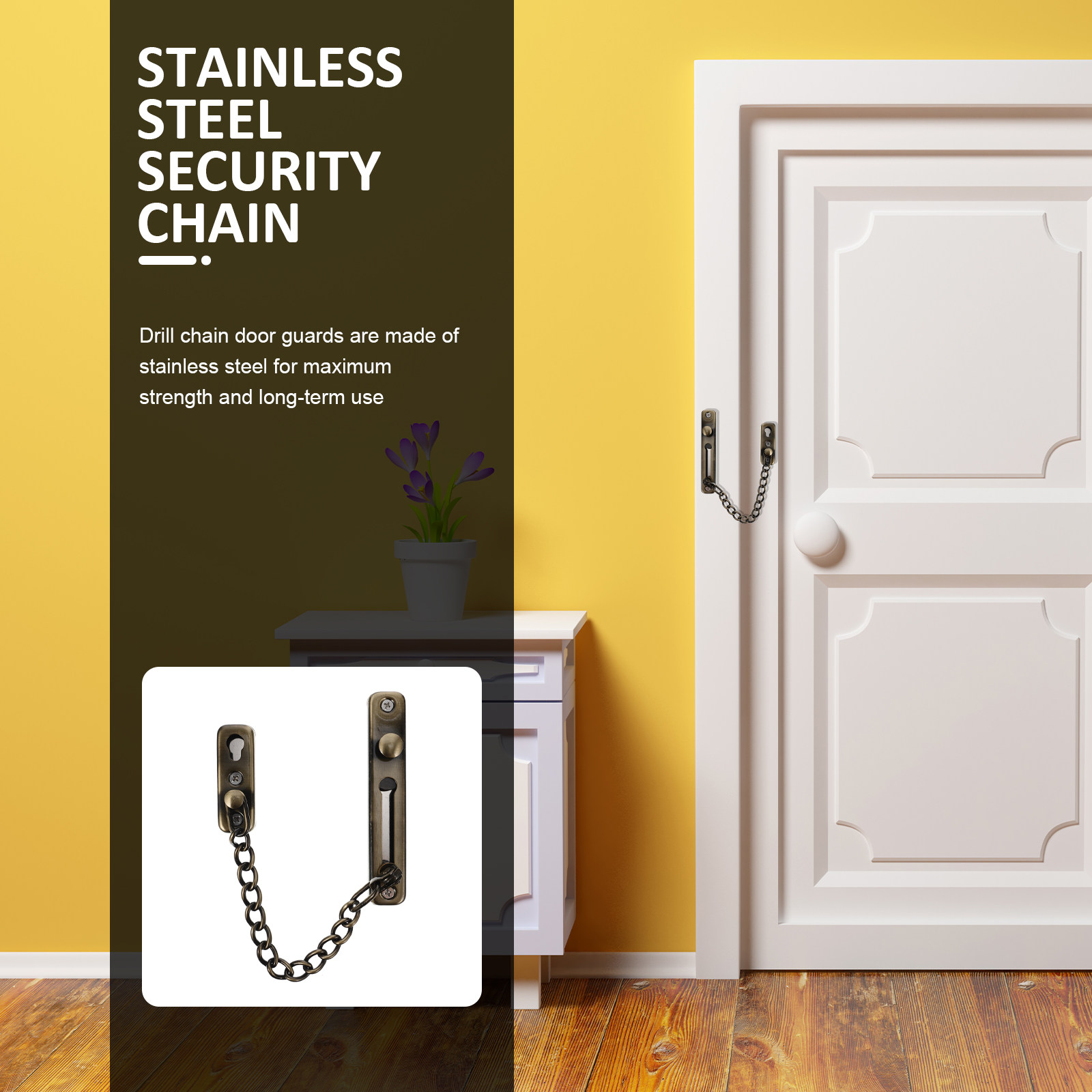 Drill-Free Stainless Steel Doo - Security Chain Door review and price