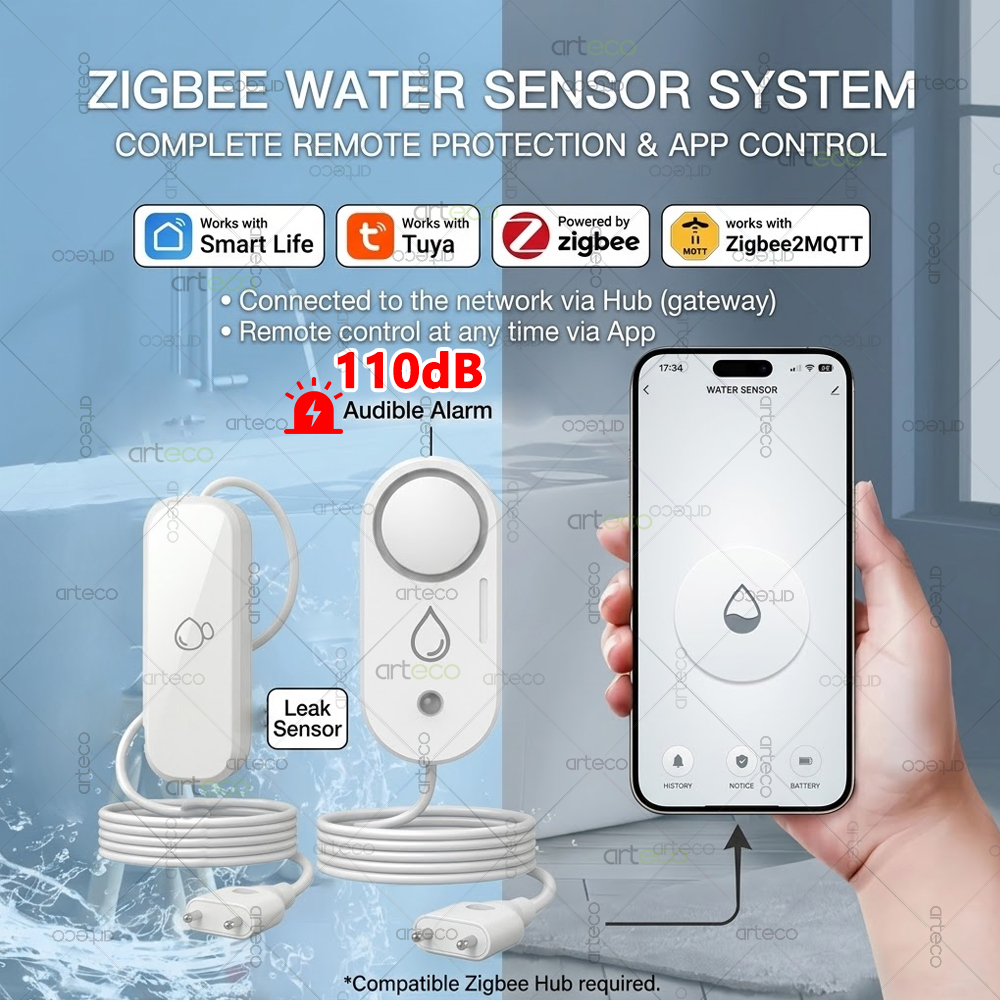 Zigbee Water Leak Sensor Flood - Water Alarm Sensor review and price