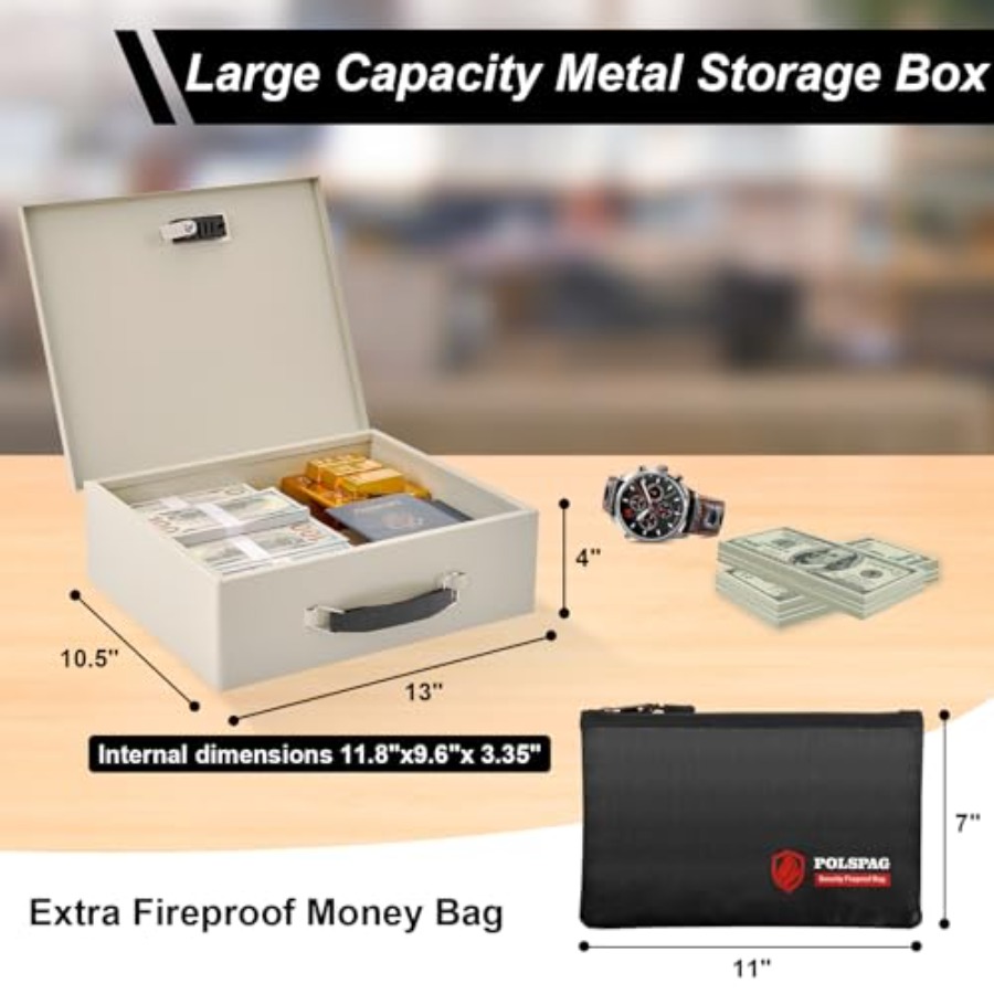 Fireproof Document Box with Ke - Fire Safe Document review and price