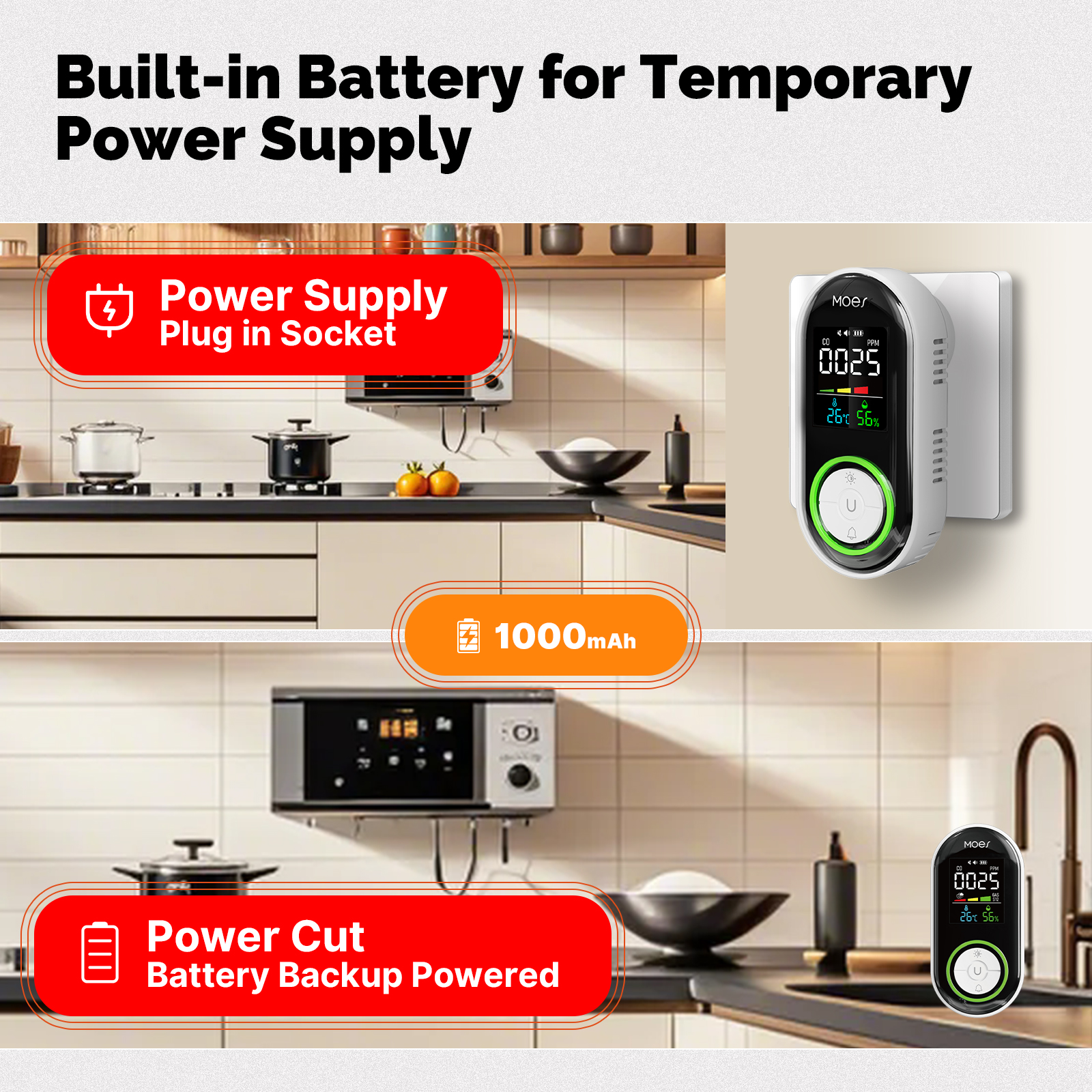 MOES CO Smoke Gas Detector Ala - Co Detector Plug review and price