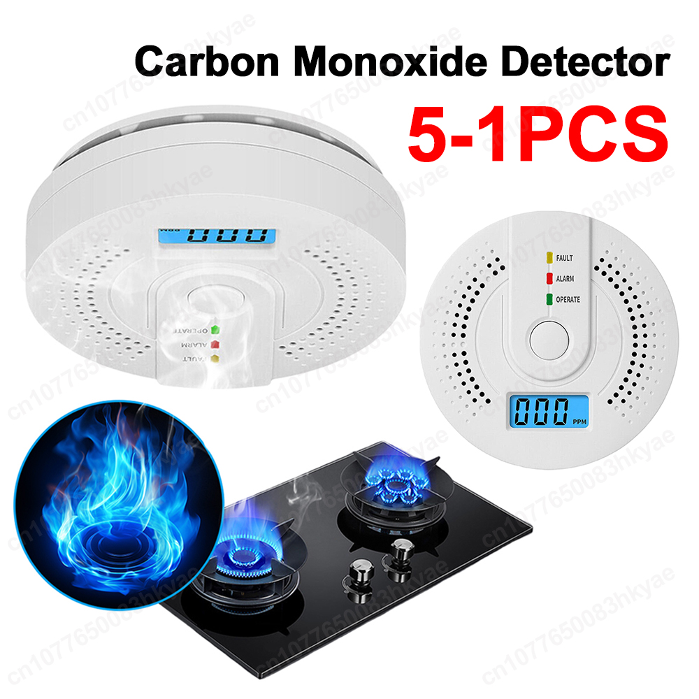 5-1PCS Digital Carbon Monoxide - Smoke Detector Interconnected review and price