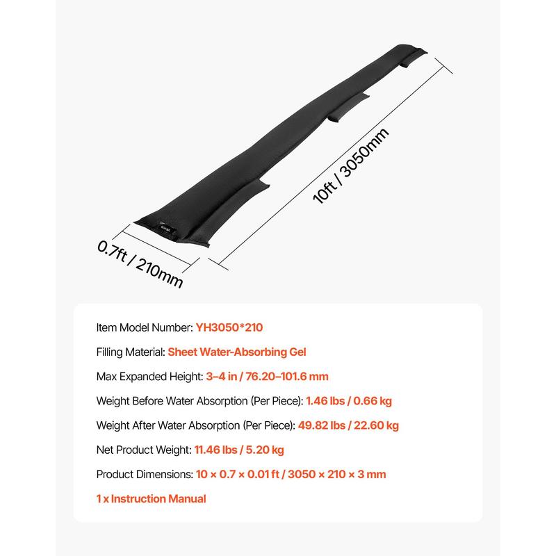 Flood Barrier, 8 Pack, 10 x 0. - Flood Barrier Bag review and price