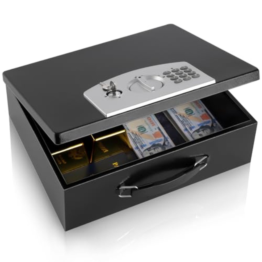 Portable Metal Safe Box with D - Fire Safe Document review and price