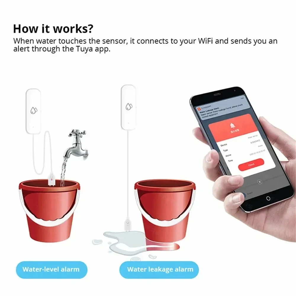 Tuya WiFi Water Sensor Leakage - Water Alarm Sensor review and price